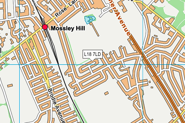 L18 7LD map - OS VectorMap District (Ordnance Survey)