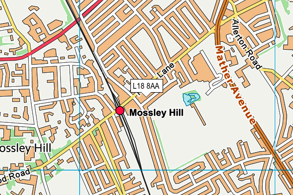 L18 8AA map - OS VectorMap District (Ordnance Survey)