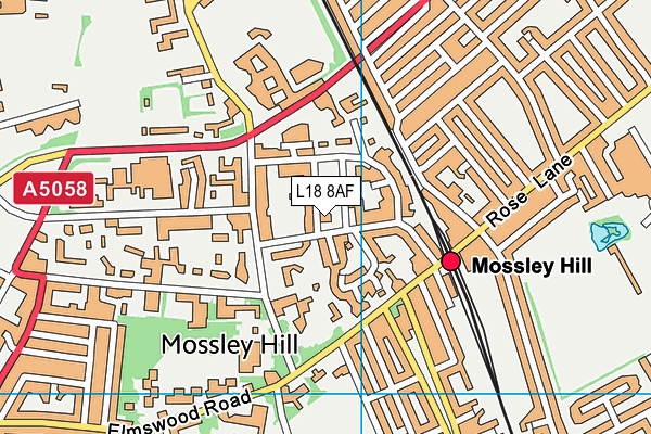 L18 8AF map - OS VectorMap District (Ordnance Survey)