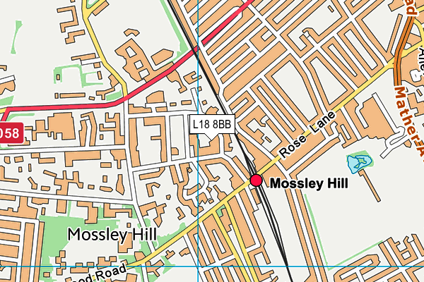 L18 8BB map - OS VectorMap District (Ordnance Survey)