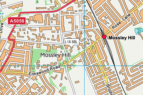 L18 8BL map - OS VectorMap District (Ordnance Survey)