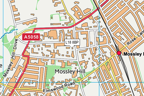 L18 8BP map - OS VectorMap District (Ordnance Survey)