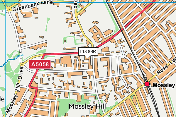 L18 8BR map - OS VectorMap District (Ordnance Survey)