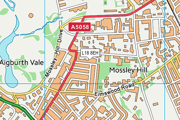 L18 8EH map - OS VectorMap District (Ordnance Survey)