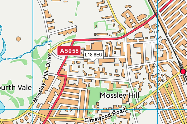 L18 8EU map - OS VectorMap District (Ordnance Survey)