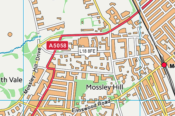 L18 8FE map - OS VectorMap District (Ordnance Survey)