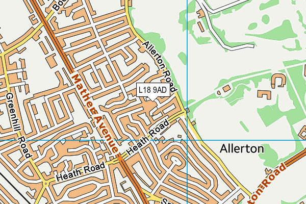 L18 9AD map - OS VectorMap District (Ordnance Survey)