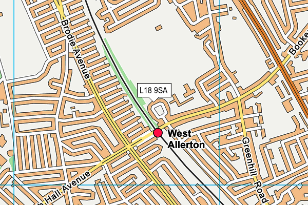 L18 9SA map - OS VectorMap District (Ordnance Survey)