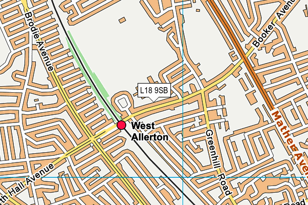 Booker Avenue Infant School map (L18 9SB) - OS VectorMap District (Ordnance Survey)