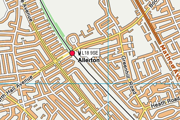 L18 9SE map - OS VectorMap District (Ordnance Survey)