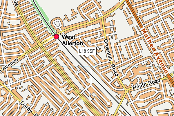 L18 9SF map - OS VectorMap District (Ordnance Survey)