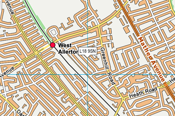 L18 9SN map - OS VectorMap District (Ordnance Survey)