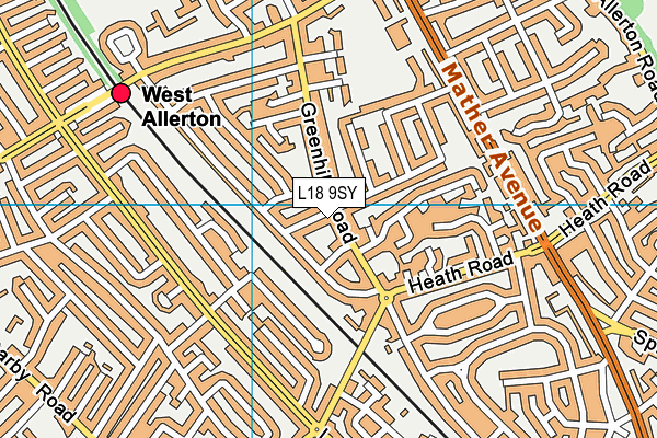 L18 9SY map - OS VectorMap District (Ordnance Survey)