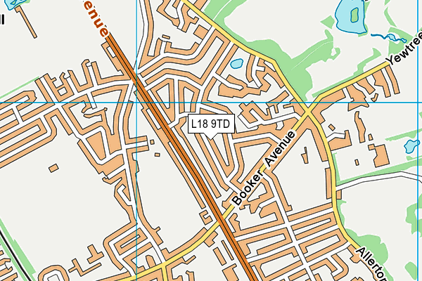 L18 9TD map - OS VectorMap District (Ordnance Survey)