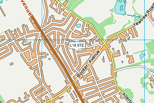 L18 9TE map - OS VectorMap District (Ordnance Survey)