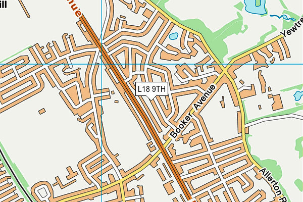 L18 9TH map - OS VectorMap District (Ordnance Survey)