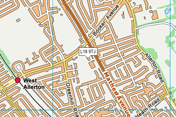 L18 9TJ map - OS VectorMap District (Ordnance Survey)