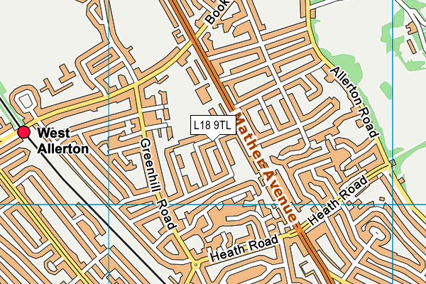 L18 9TL map - OS VectorMap District (Ordnance Survey)