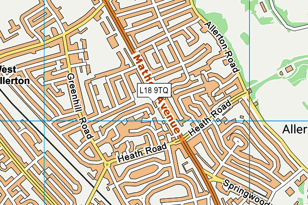L18 9TQ map - OS VectorMap District (Ordnance Survey)