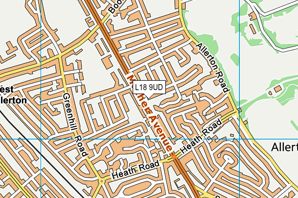 L18 9UD map - OS VectorMap District (Ordnance Survey)