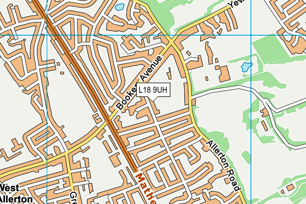 L18 9UH map - OS VectorMap District (Ordnance Survey)