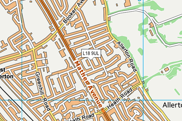L18 9UL map - OS VectorMap District (Ordnance Survey)