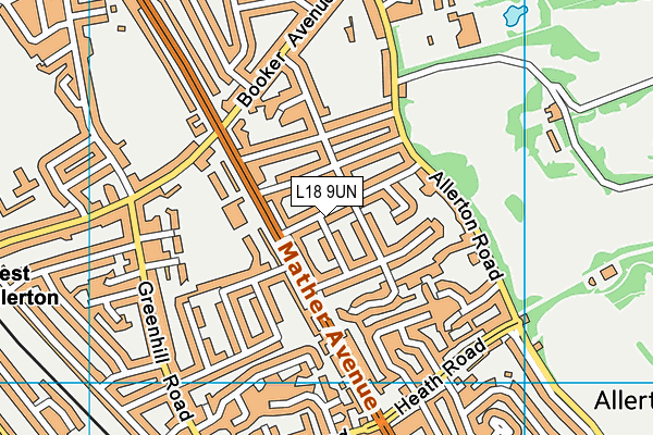 L18 9UN map - OS VectorMap District (Ordnance Survey)