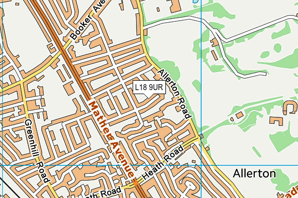 L18 9UR map - OS VectorMap District (Ordnance Survey)