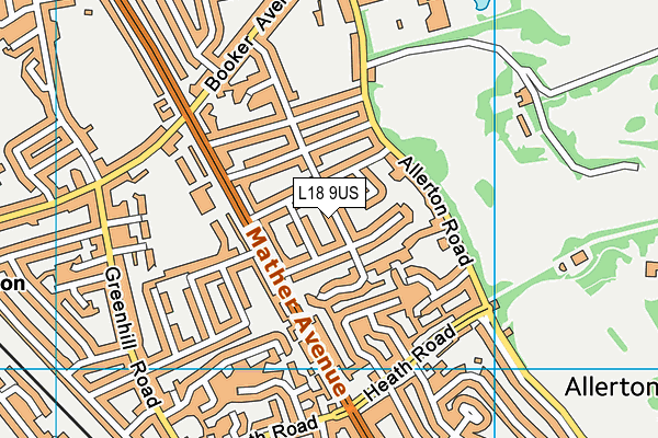 L18 9US map - OS VectorMap District (Ordnance Survey)