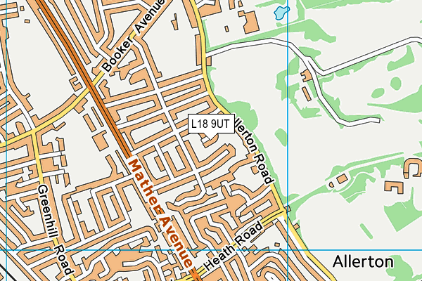 L18 9UT map - OS VectorMap District (Ordnance Survey)