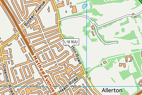 L18 9UU map - OS VectorMap District (Ordnance Survey)