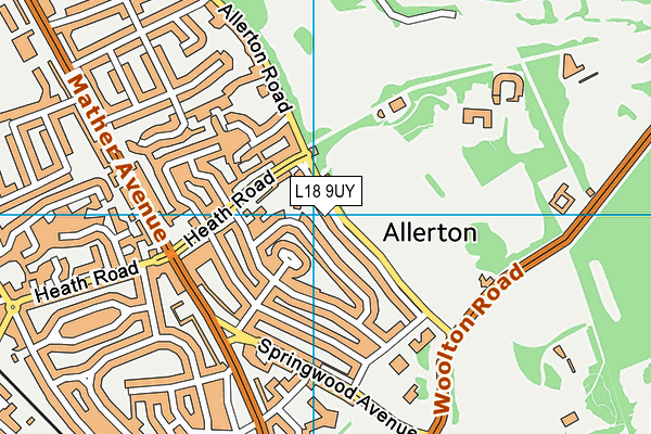 L18 9UY map - OS VectorMap District (Ordnance Survey)