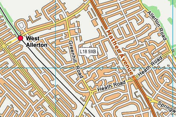 L18 9XB map - OS VectorMap District (Ordnance Survey)