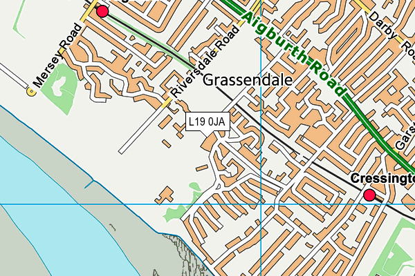L19 0JA map - OS VectorMap District (Ordnance Survey)