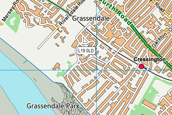 L19 0LD map - OS VectorMap District (Ordnance Survey)