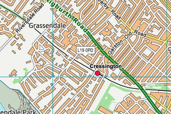 L19 0PD map - OS VectorMap District (Ordnance Survey)