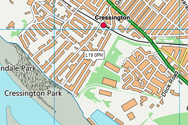 Cressington Tennis Club map (L19 0PH) - OS VectorMap District (Ordnance Survey)