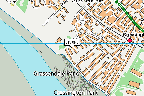 L19 0PU map - OS VectorMap District (Ordnance Survey)