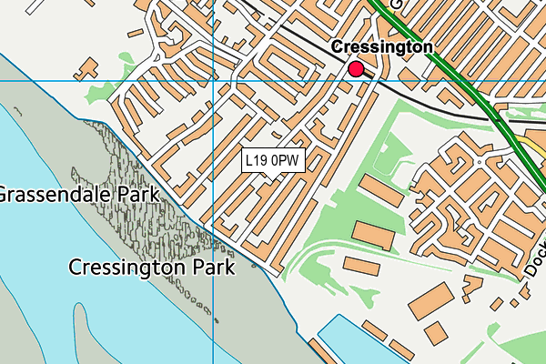 L19 0PW map - OS VectorMap District (Ordnance Survey)