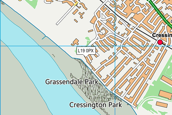 L19 0PX map - OS VectorMap District (Ordnance Survey)