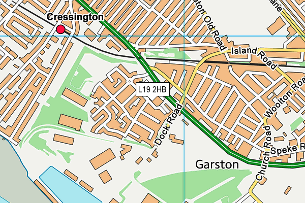 L19 2HB map - OS VectorMap District (Ordnance Survey)