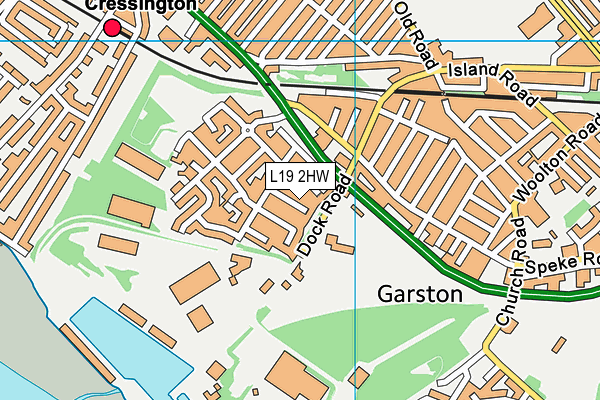 L19 2HW map - OS VectorMap District (Ordnance Survey)
