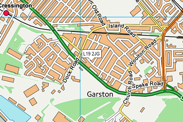 L19 2JG map - OS VectorMap District (Ordnance Survey)