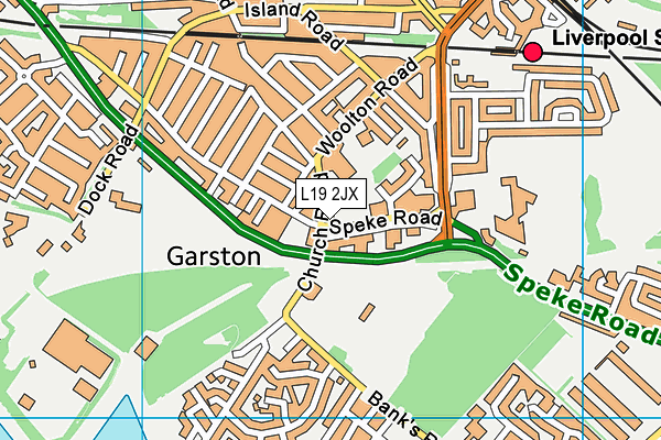 L19 2JX map - OS VectorMap District (Ordnance Survey)