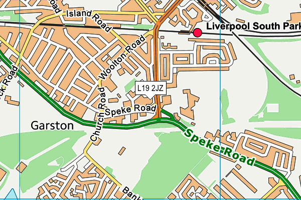 L19 2JZ map - OS VectorMap District (Ordnance Survey)