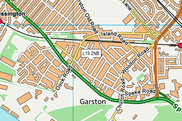 L19 2NB map - OS VectorMap District (Ordnance Survey)