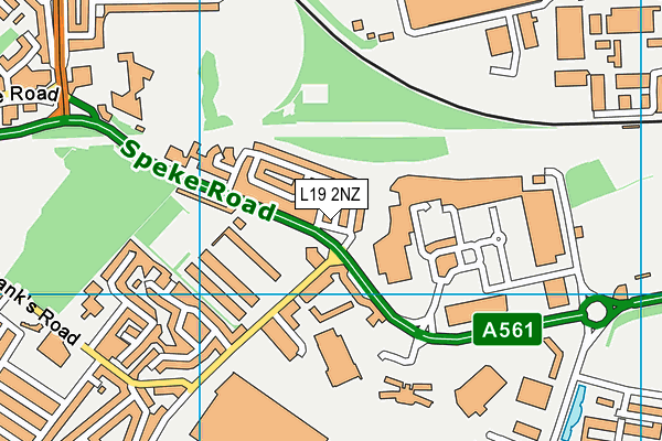 L19 2NZ map - OS VectorMap District (Ordnance Survey)