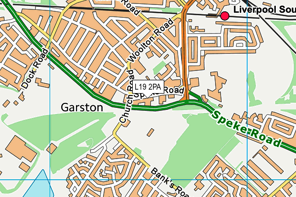 L19 2PA map - OS VectorMap District (Ordnance Survey)