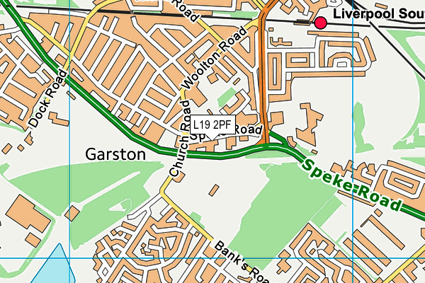 L19 2PF map - OS VectorMap District (Ordnance Survey)