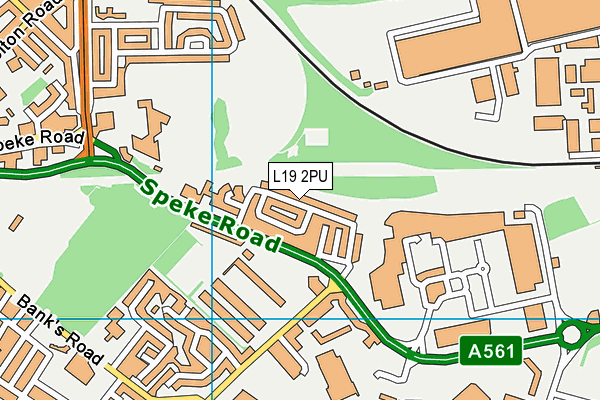 L19 2PU map - OS VectorMap District (Ordnance Survey)